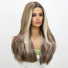 Highlight Dyed Brown Lace Front Wig - HairNjoy