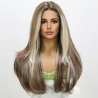 Highlight Dyed Brown Lace Front Wig - HairNjoy