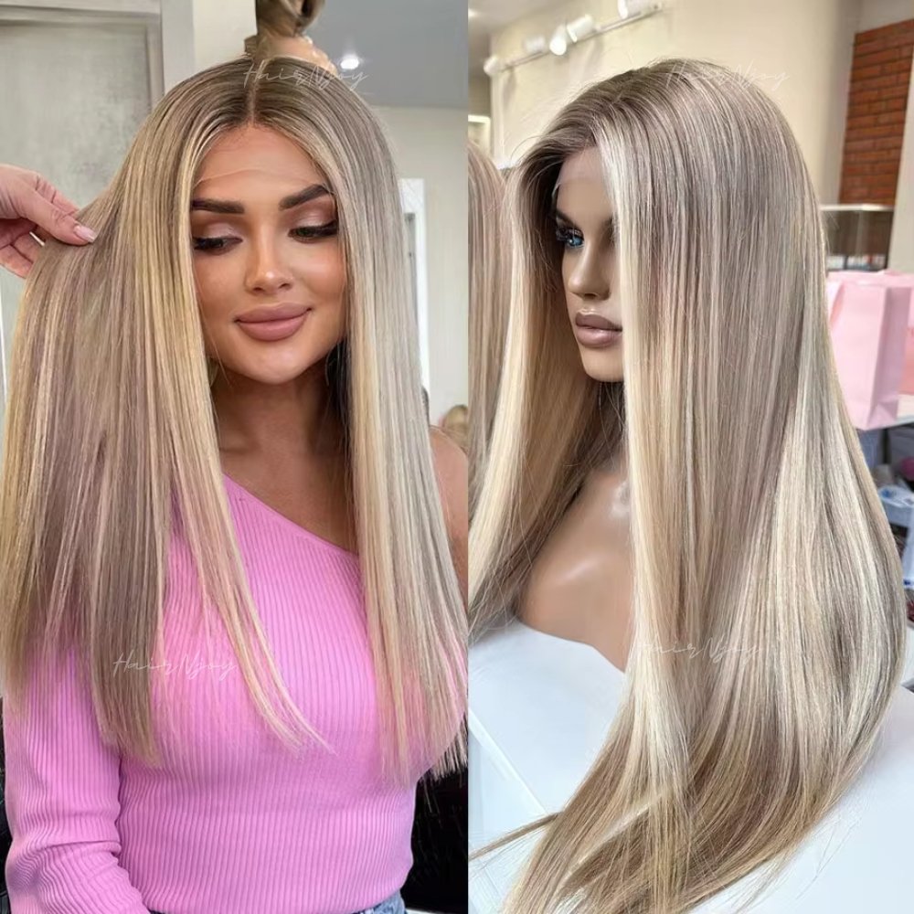 Highlighted Long Straight Wigs - HairNjoy