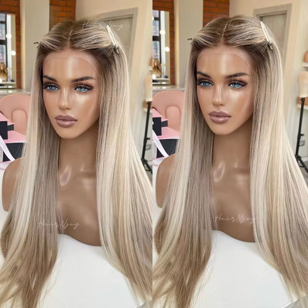 Highlighted Long Straight Wigs - HairNjoy