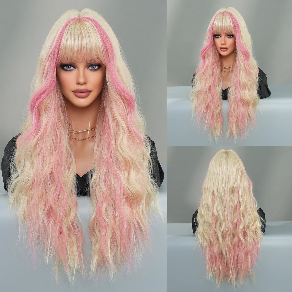 Highlights Pink Synthetic Wig - HairNjoy