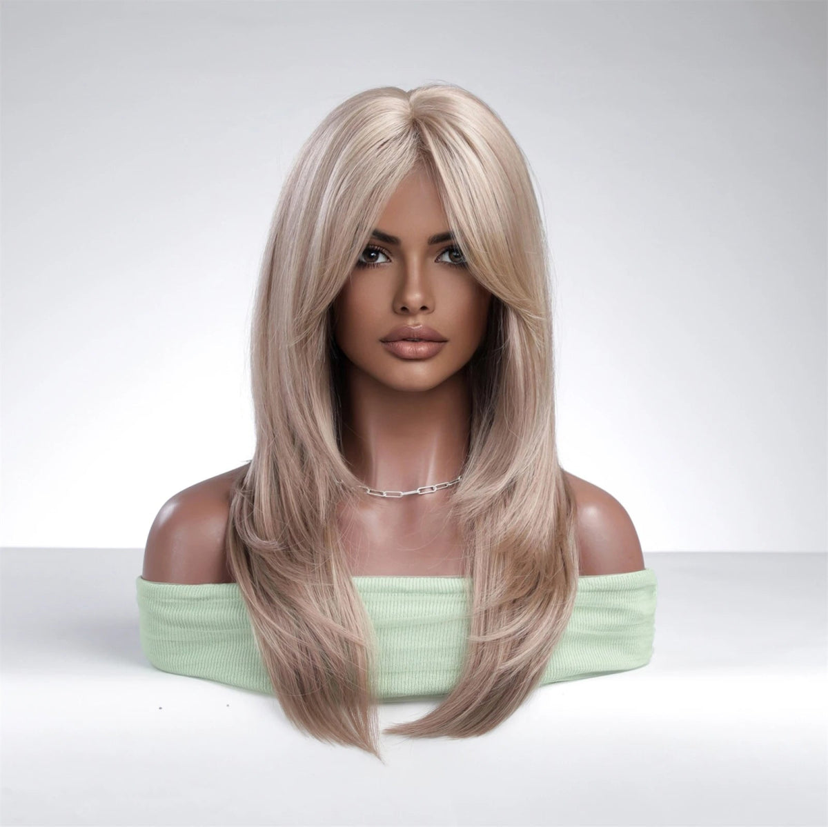 Layered Long Straight Wavy Wig with Bangs - HairNjoy