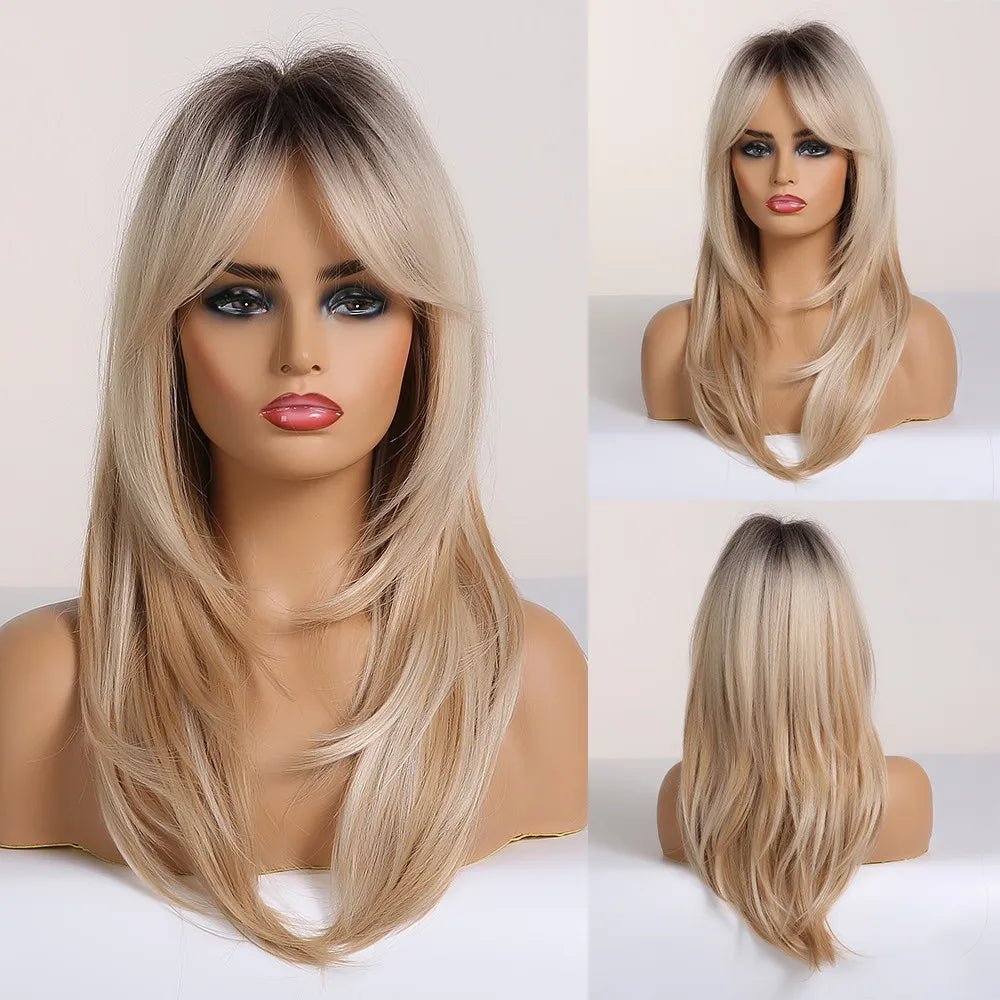 Layered Straight Synthetic Wig - HairNjoy