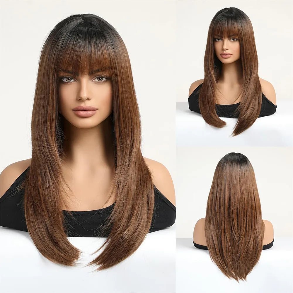 Layered Straight Synthetic Wig - HairNjoy