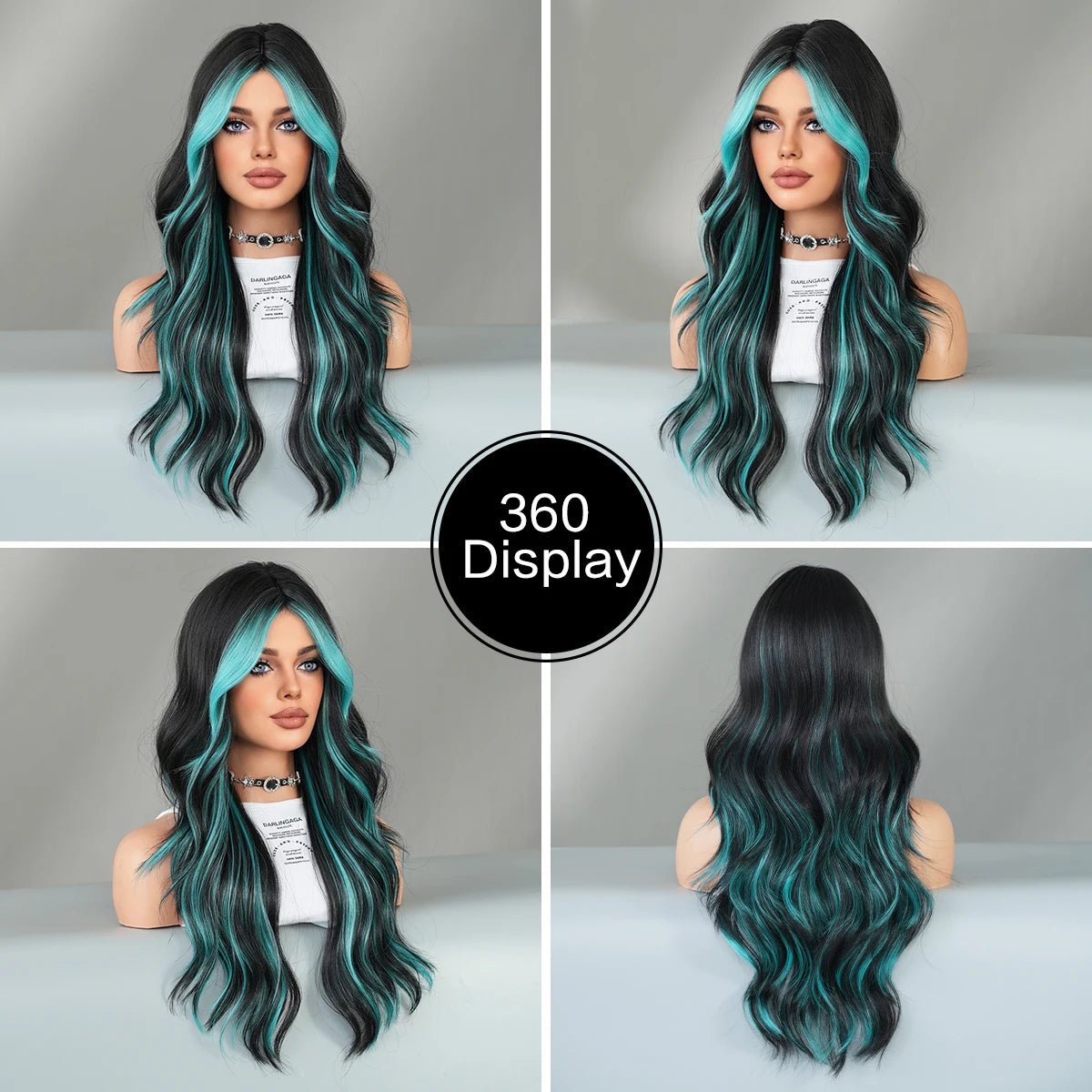 Light Blue Wavy Cosplay Wig - HairNjoy