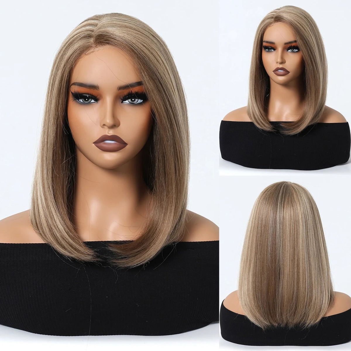 Light Brown Highlights Glueless Wig - HairNjoy