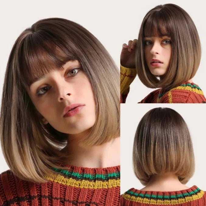 Light Brown Short Bob Wig - HairNjoy