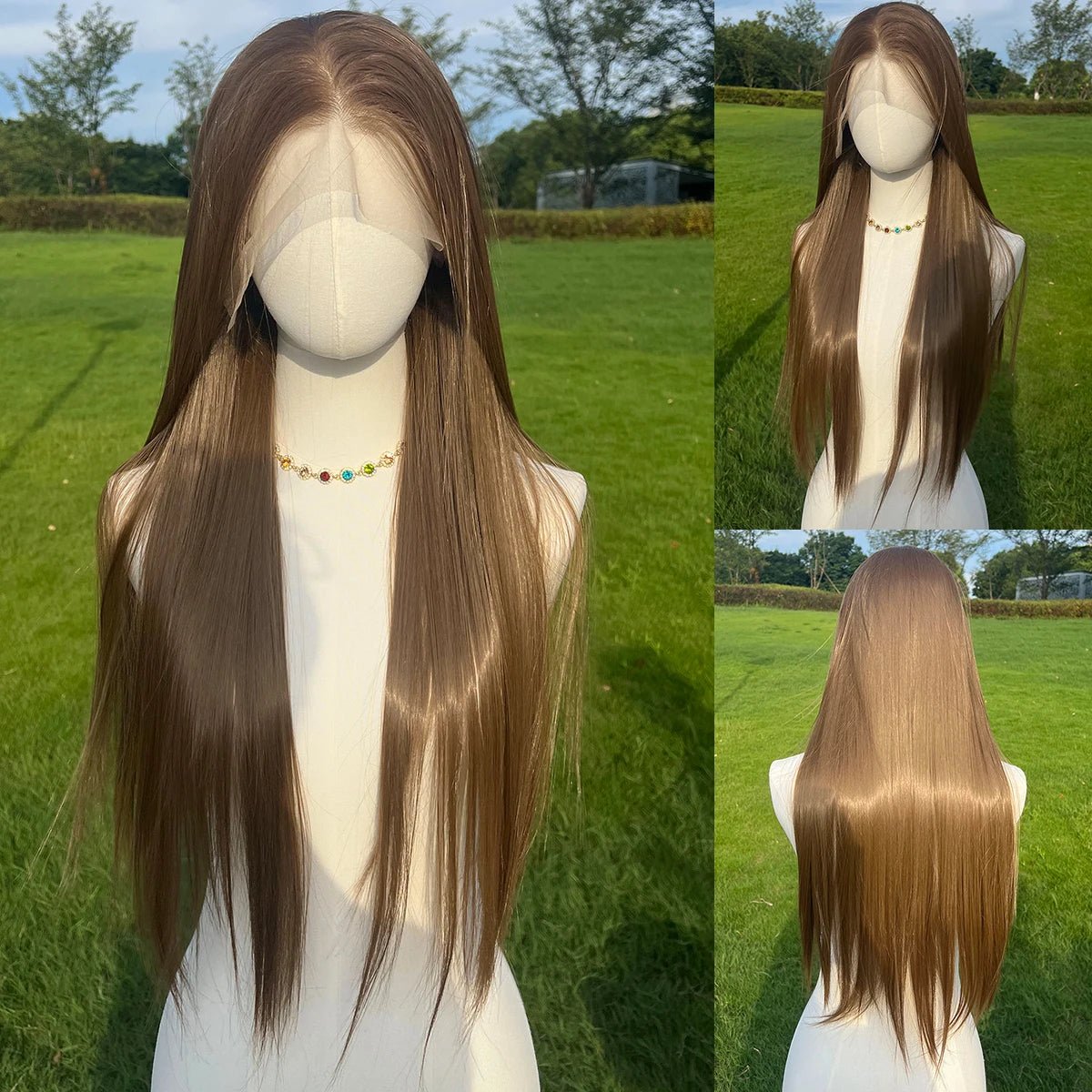 Light Golden Long Straight Hair - HairNjoy