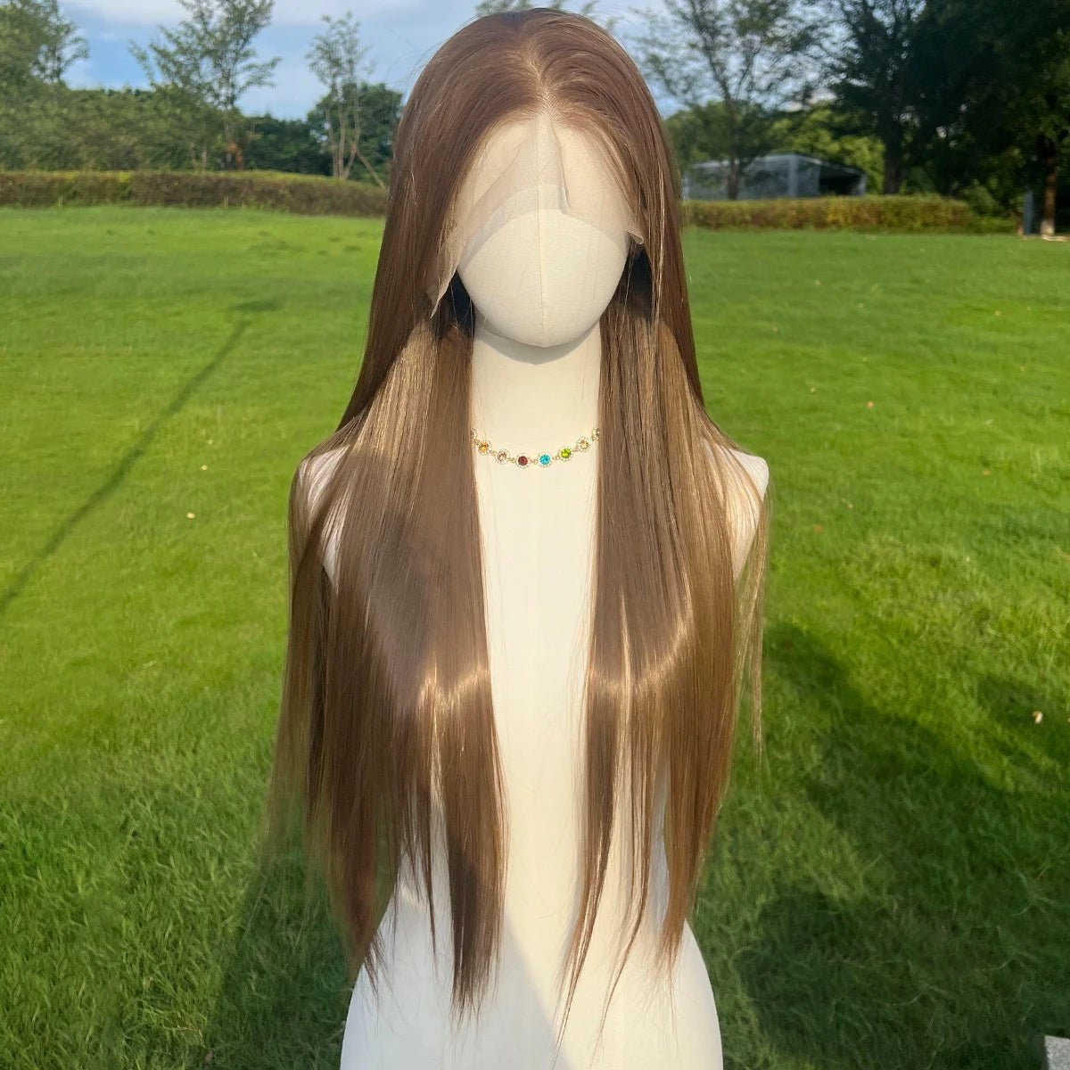 Light Golden Long Straight Hair - HairNjoy