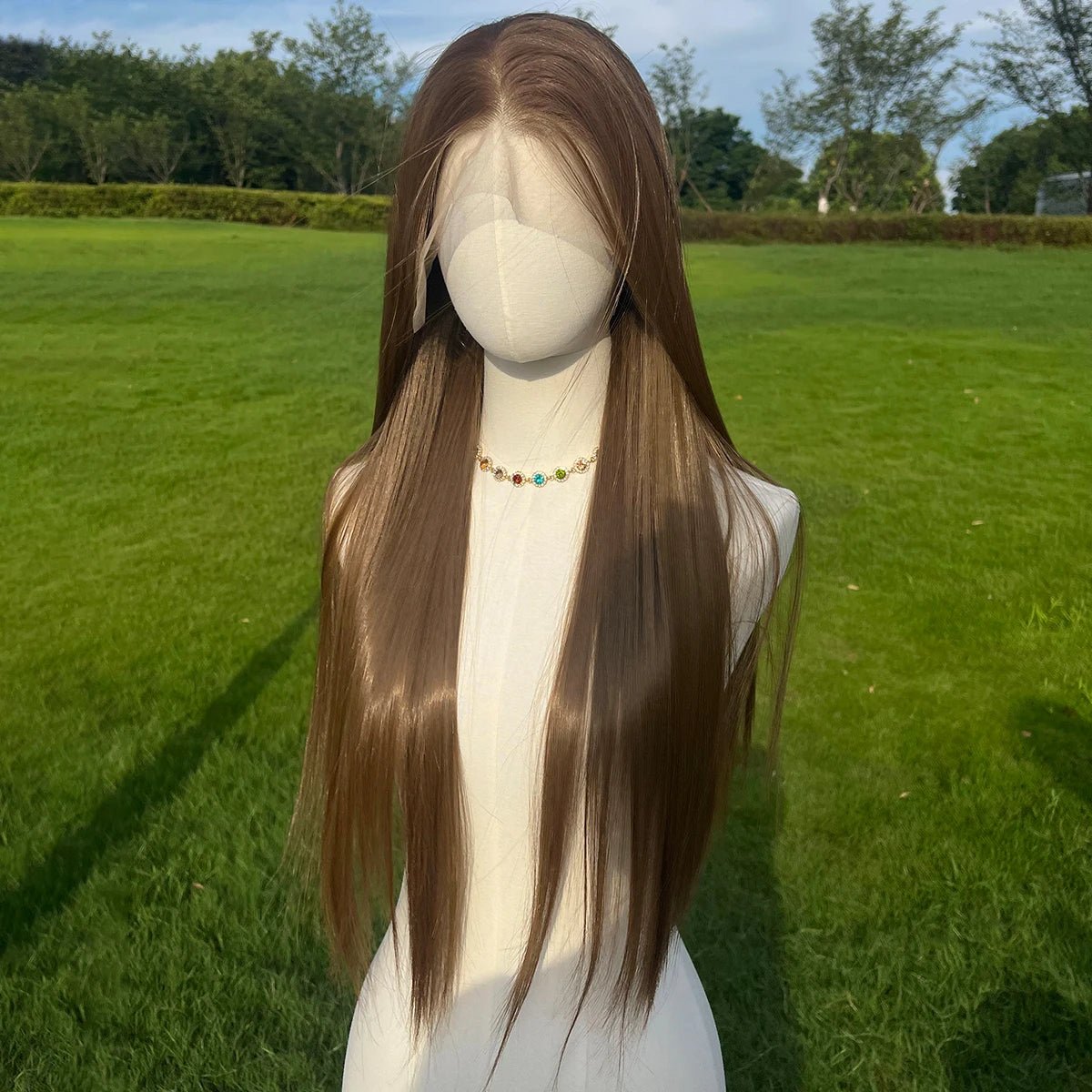 Light Golden Long Straight Hair - HairNjoy