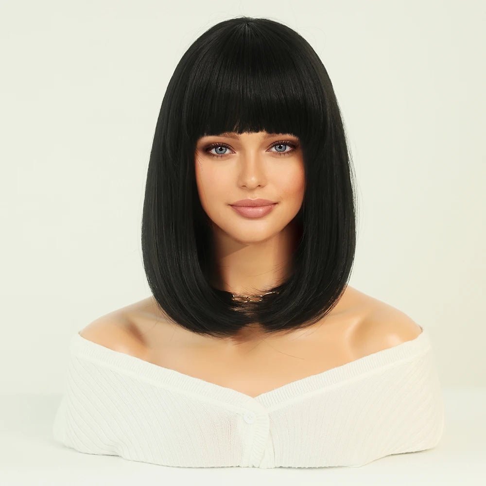 Linen Bob Straight Synthetic Wig - HairNjoy