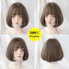 Linen Bob Straight Synthetic Wig - HairNjoy