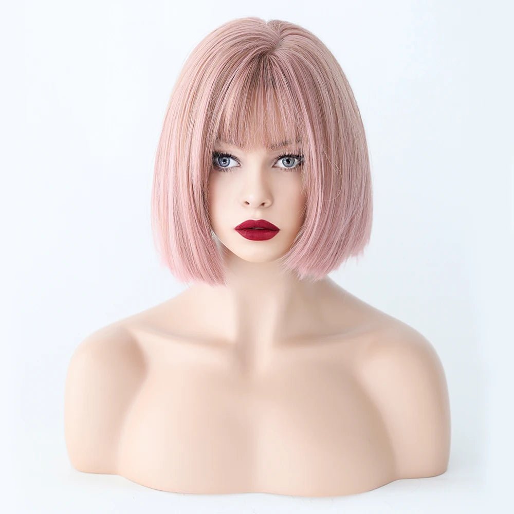 Linen Bob Straight Synthetic Wig - HairNjoy