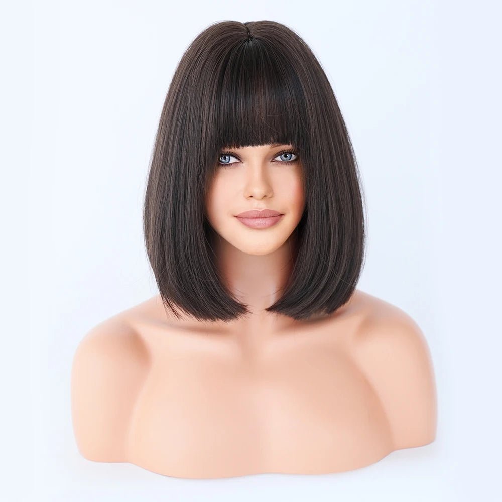 Linen Bob Straight Synthetic Wig - HairNjoy