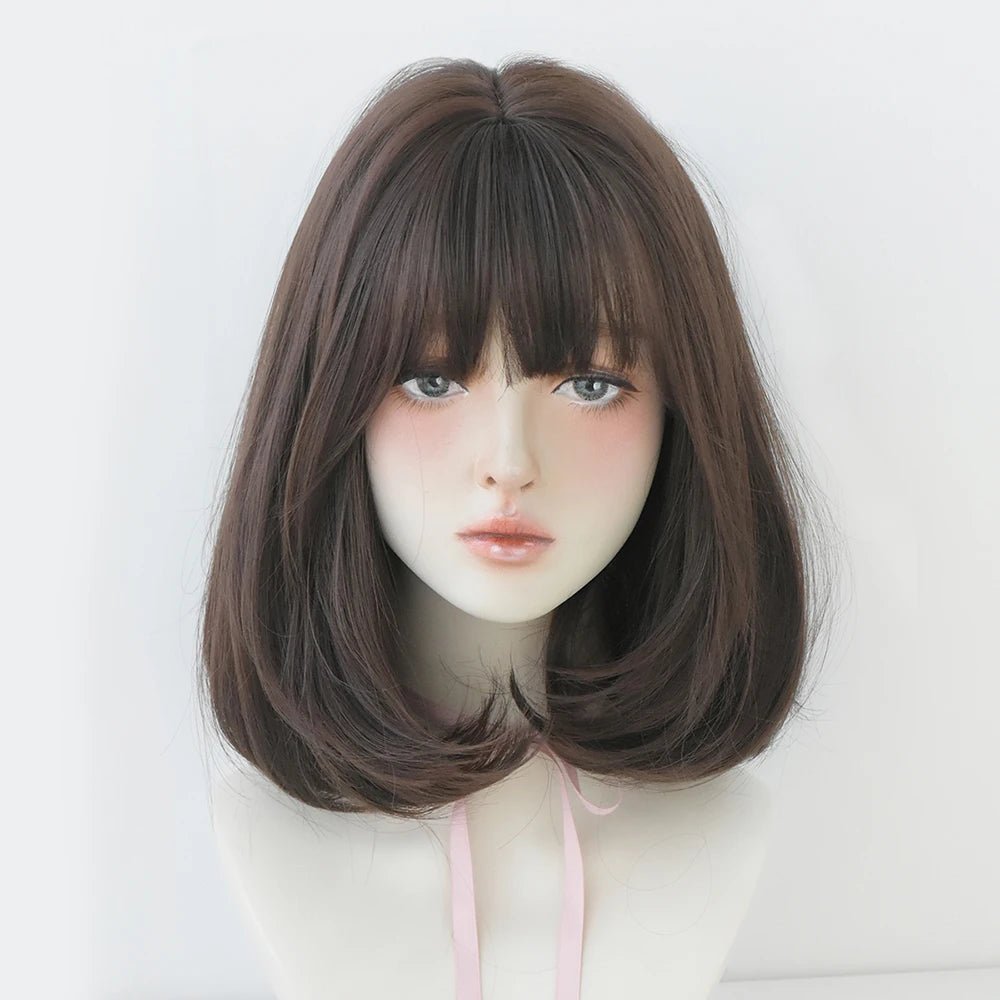 Linen Bob Straight Synthetic Wig - HairNjoy