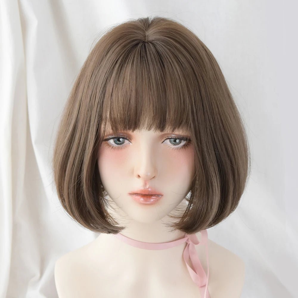 Linen Bob Straight Synthetic Wig - HairNjoy