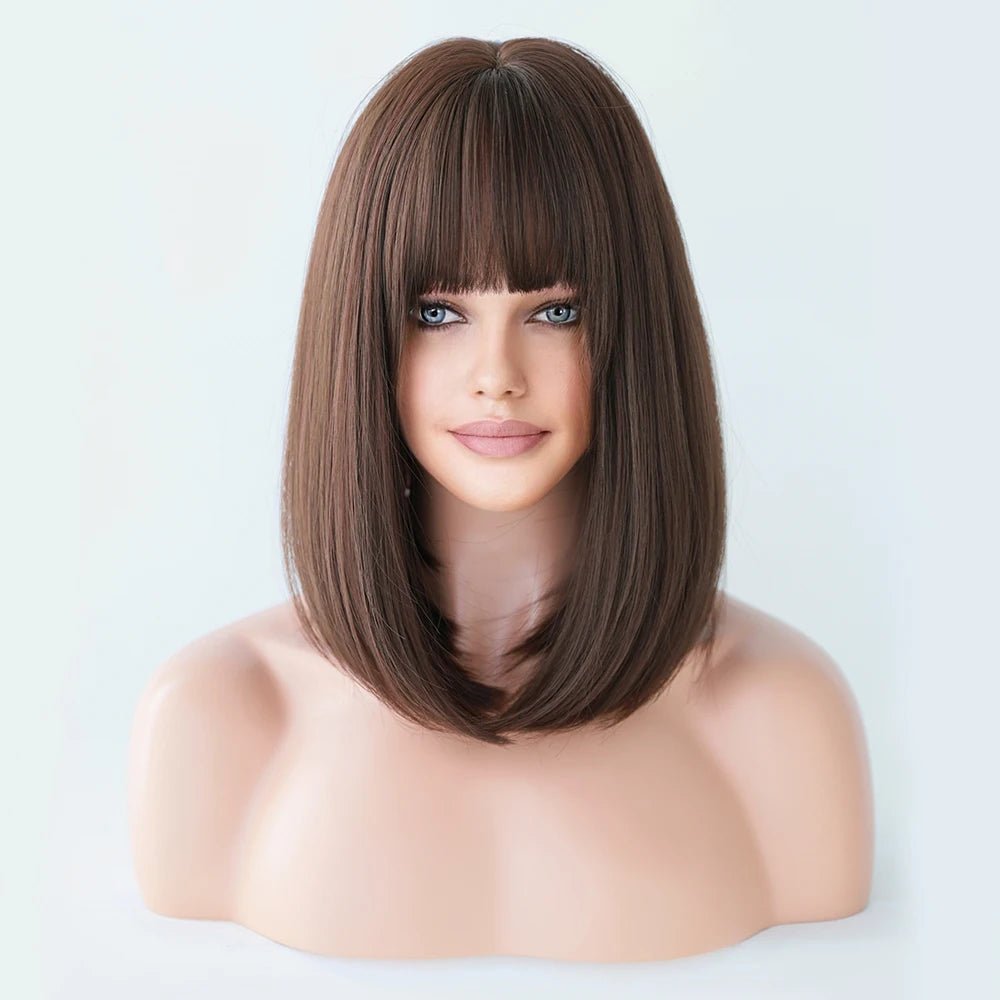 Linen Bob Straight Synthetic Wig - HairNjoy