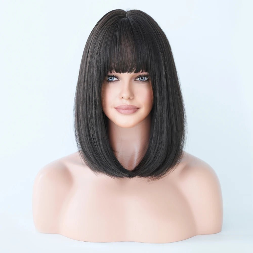 Linen Bob Straight Synthetic Wig - HairNjoy