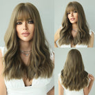 Long Body Wave Synthetic Wig with Bangs - HairNjoy