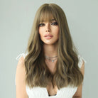 Long Body Wave Synthetic Wig with Bangs - HairNjoy