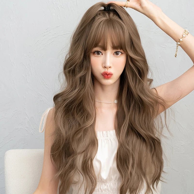 Long Body Wave Wig with Bangs - HairNjoy