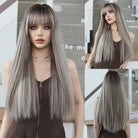 Long Grass Green Wig with Bangs - HairNjoy