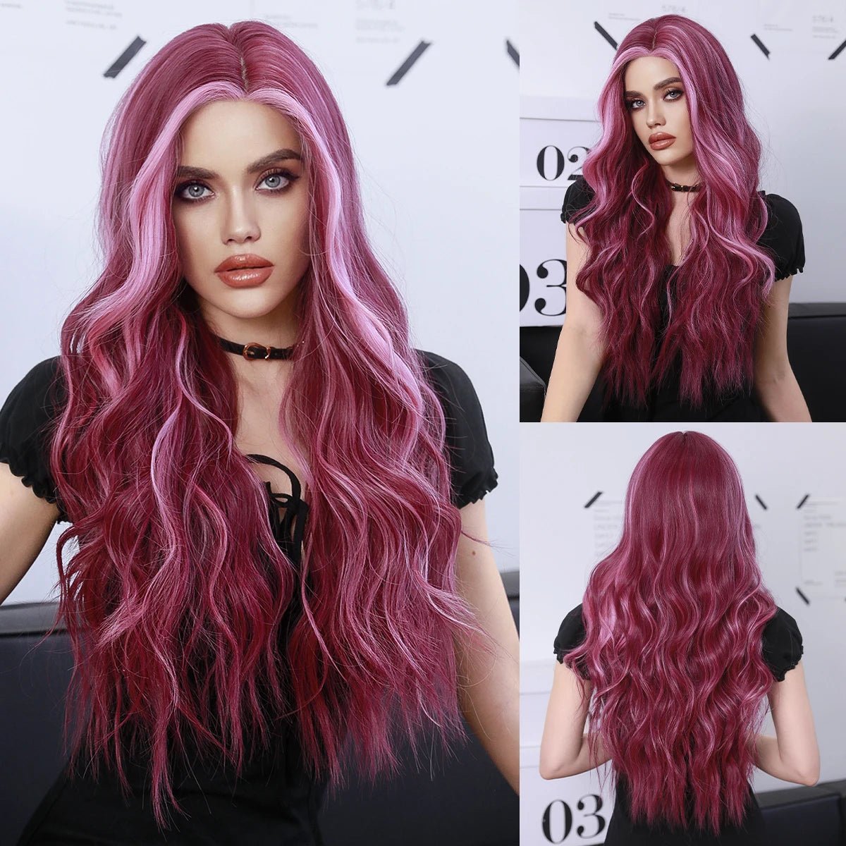 Long Highlight Synthetic Wig - HairNjoy