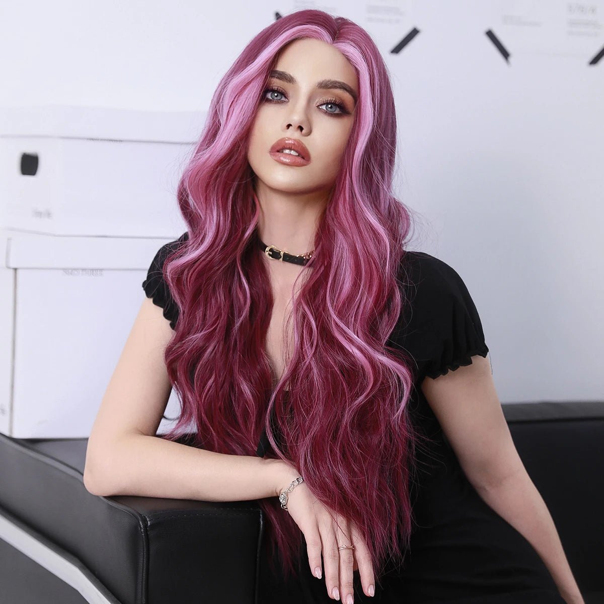 Long Highlight Synthetic Wig - HairNjoy