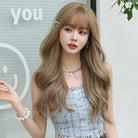 Long Layered Wavy Wig with Bangs - HairNjoy