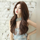 Long Layered Wavy Wig with Bangs - HairNjoy