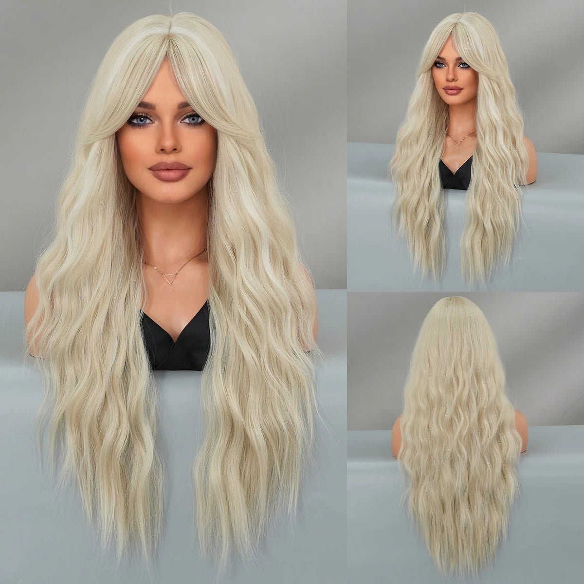 Long Light Blue Curly Wig - HairNjoy