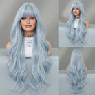 Long Light Blue Curly Wig - HairNjoy