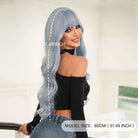 Long Light Blue Curly Wig - HairNjoy