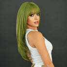 Long Straight Green Wig - HairNjoy