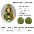 Long Straight Green Wig - HairNjoy