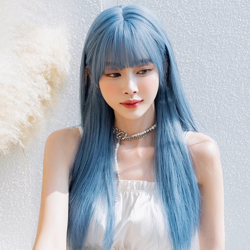 Long Straight Wig with Bangs - HairNjoy