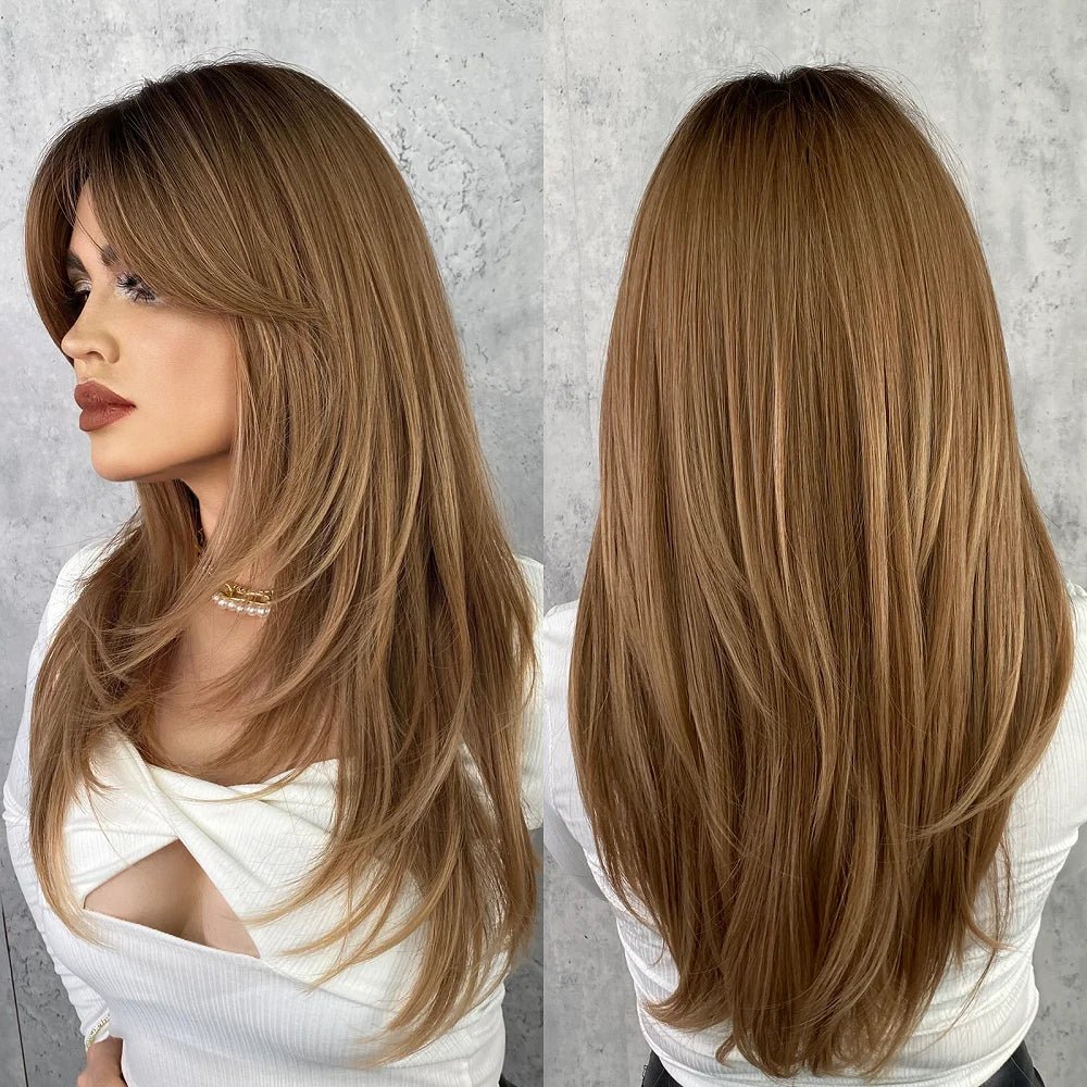 Long Straight Wig with Bangs - HairNjoy