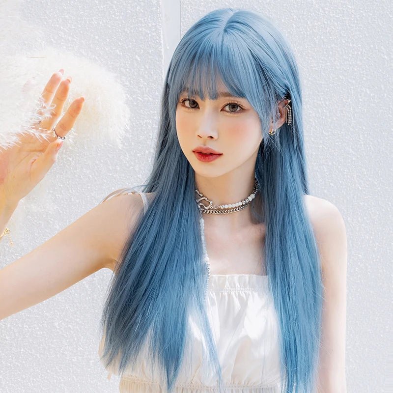 Long Straight Wig with Bangs - HairNjoy