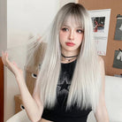 Long Straight Wig with Fluffy Bangs - HairNjoy