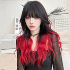 Long Straight Wig with Fluffy Bangs - HairNjoy