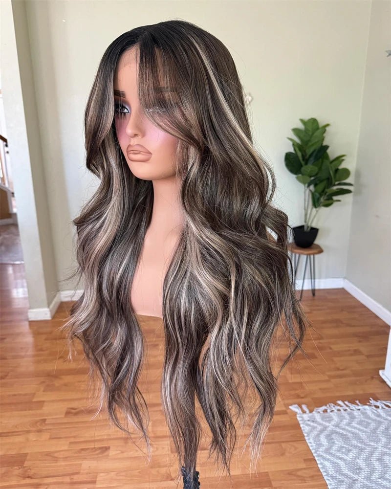 Long Wavy Highlight Lace Wig - HairNjoy