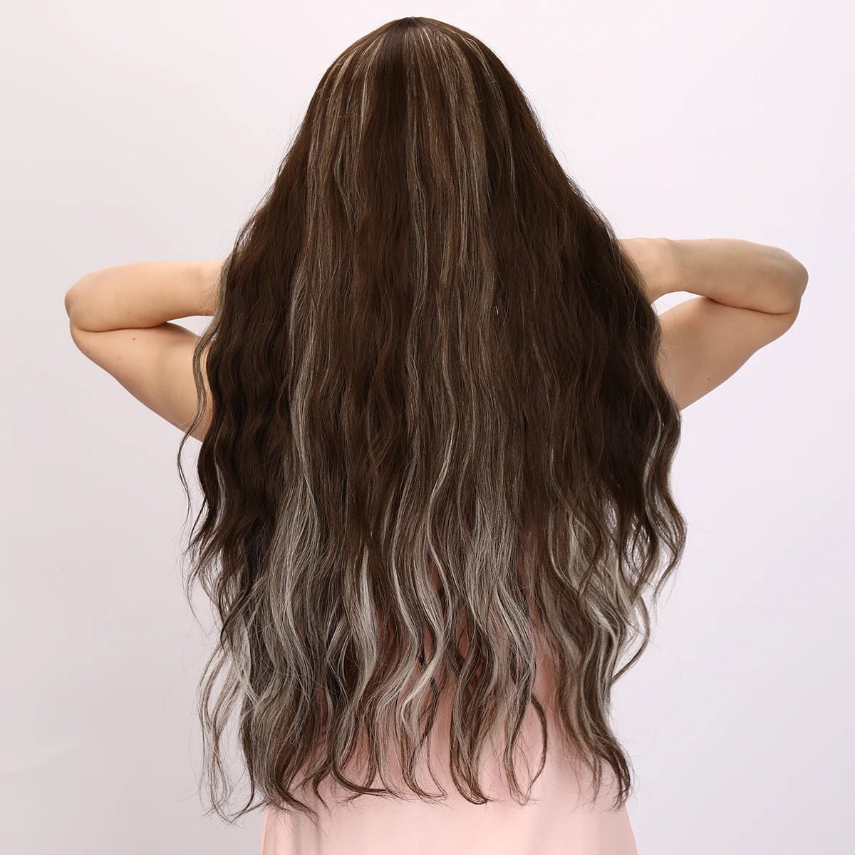 Long Wavy Highlights Wig - HairNjoy