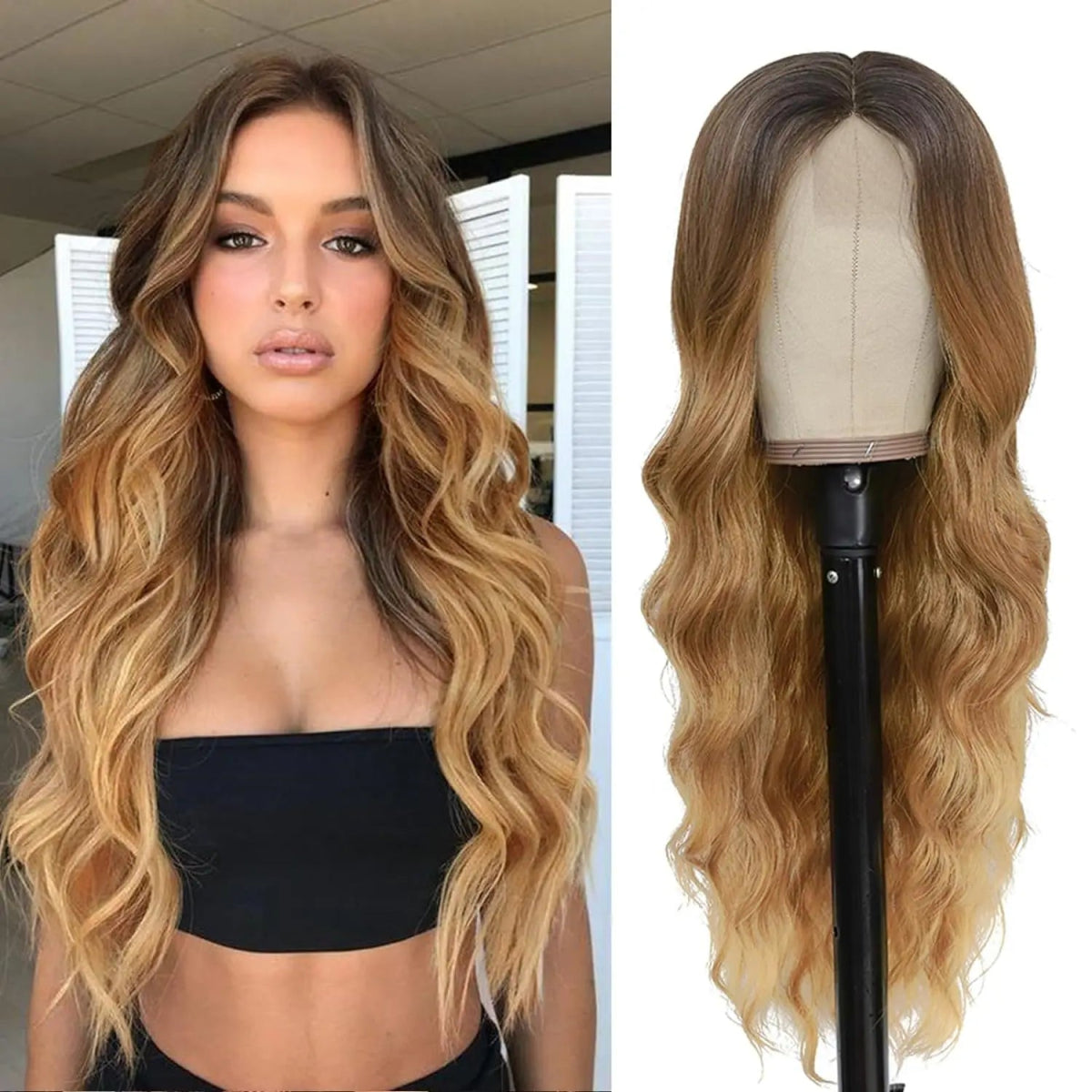 Long Wavy Synthetic Lace Wig - HairNjoy