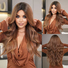 Long Wavy Synthetic Wig with Neat Bangs - HairNjoy