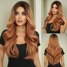 Long Wavy Synthetic Wig with Neat Bangs - HairNjoy