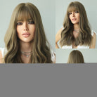 Long Wavy Synthetic Wigs with Bangs - HairNjoy