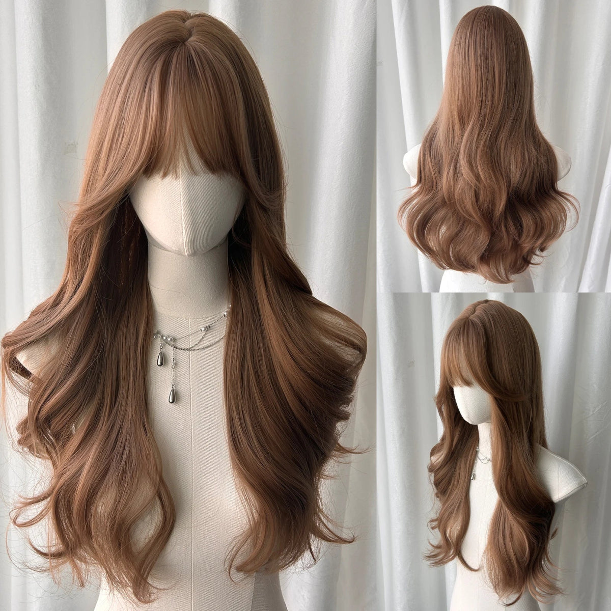 Long Wavy Wig with Bangs - HairNjoy