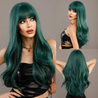 Long Wavy Wig with Fluffy Bangs - HairNjoy