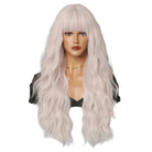 Long Wavy Wig with Fluffy Bangs - HairNjoy