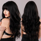 Long Wavy Wig with Fluffy Bangs - HairNjoy